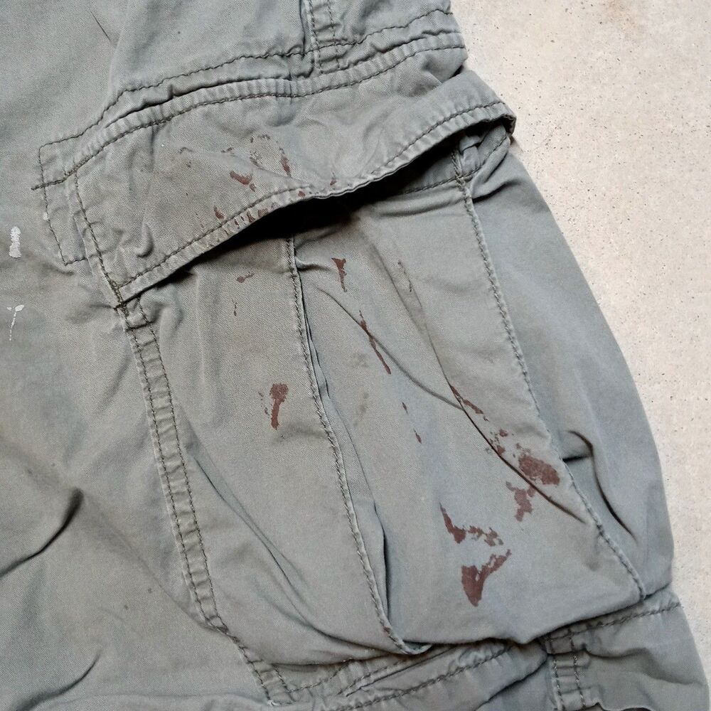 Vintage Polo Ralph Lauren Military Surplus Distressed Cargo Shorts Size 34 - Picture 3 of 11